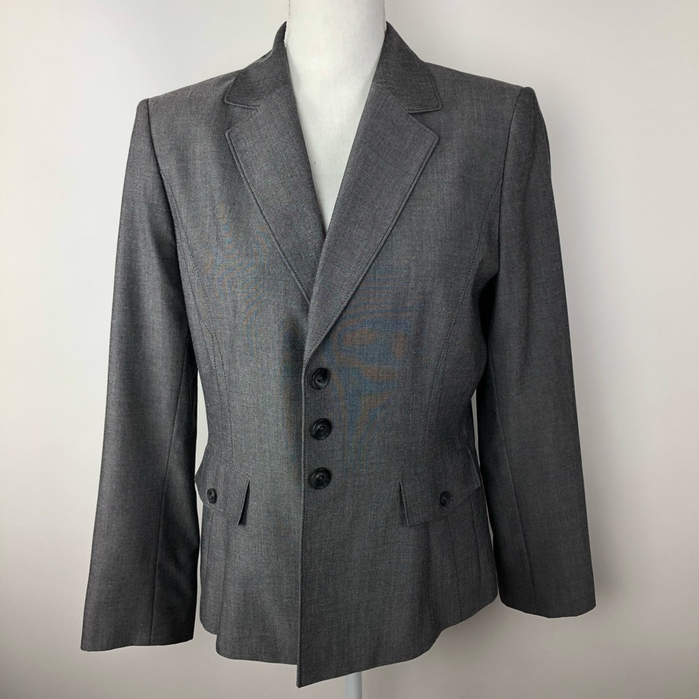 Tahari Arthur S. Levine Women's Gray Solid Blazer